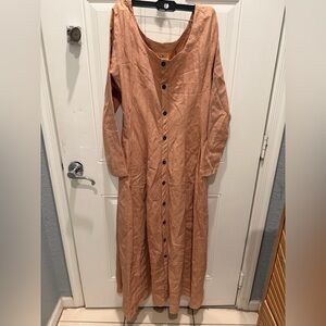 Rare J Morgan Puett linen maxi dress Sz L